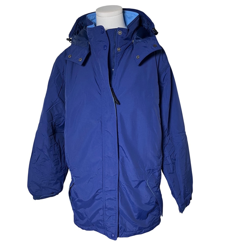L.L.Bean Thinsulate‎ Hooded Parka Coat Blue Insulated Winter Jacket Large